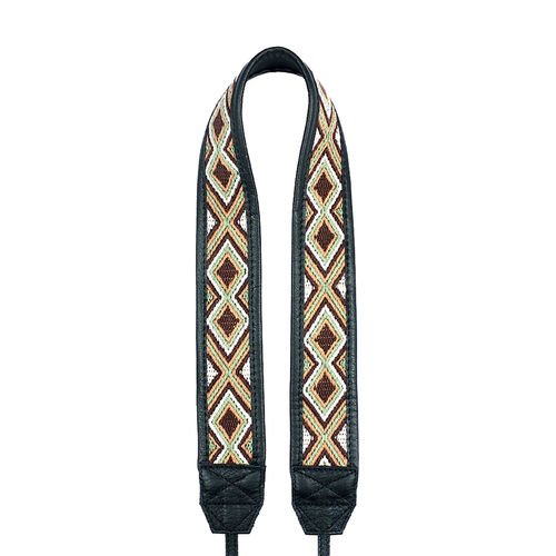 Bronkey Jaipur #110 - Fabric &  Leather camera strap • ONE SIZE
